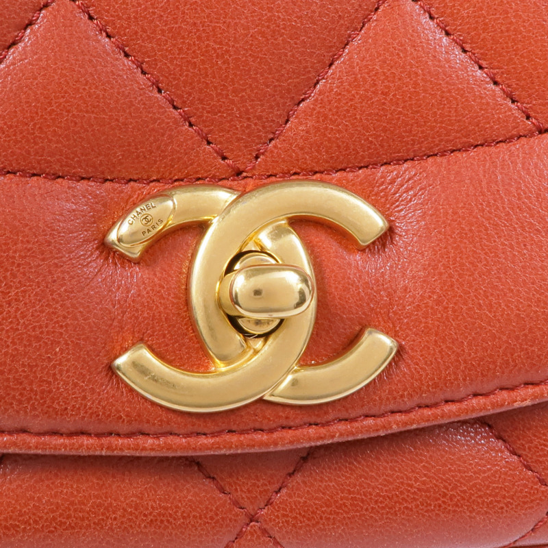 CHANEL 牛皮皮革Chain Shoulder Bag金扣鏈帶肩背袋-16