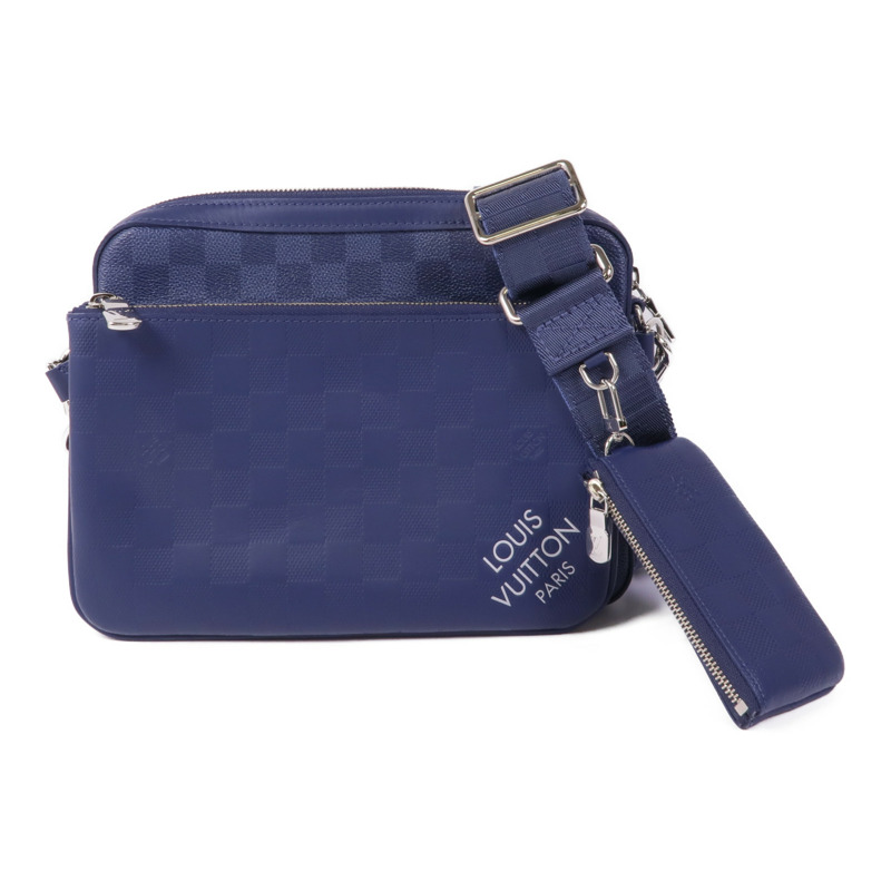 LOUIS VUITTON Damier Squared Trio Shoulder Bag銀扣肩背袋-0