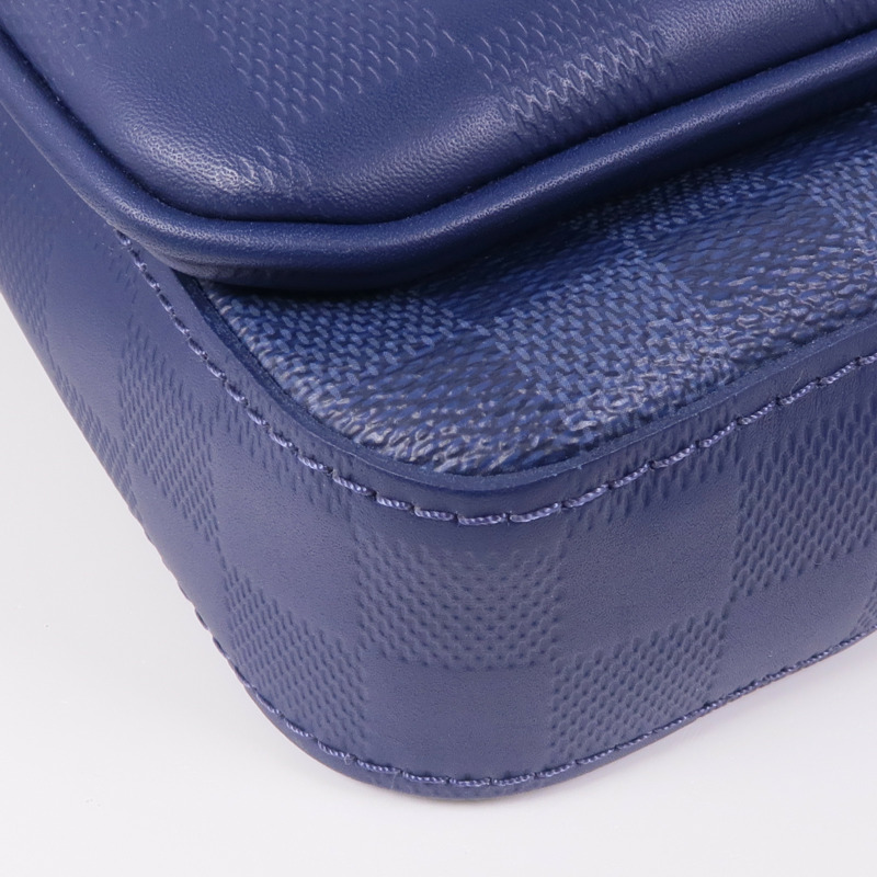 LOUIS VUITTON Damier Squared Trio Shoulder Bag銀扣肩背袋-11