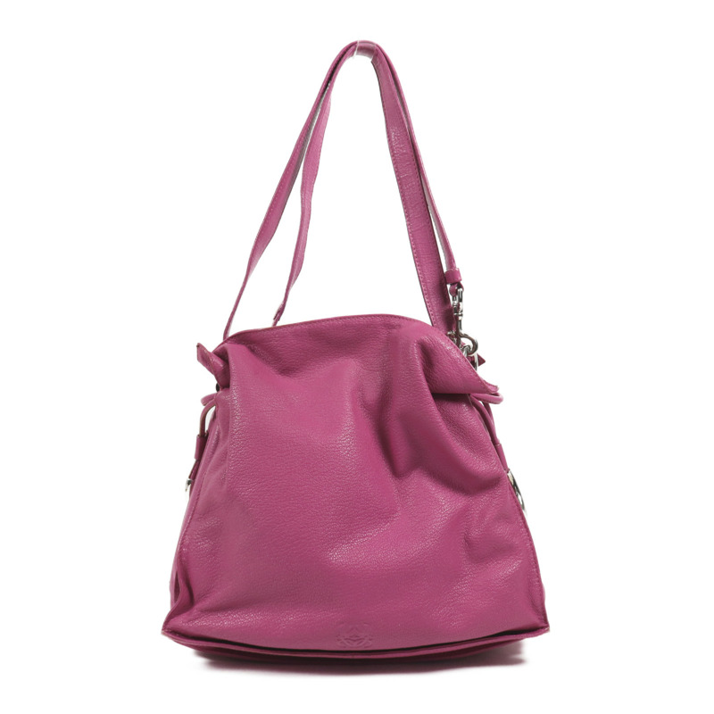 LOEWE 牛皮皮革Shoulder Bag銀扣肩背袋-0