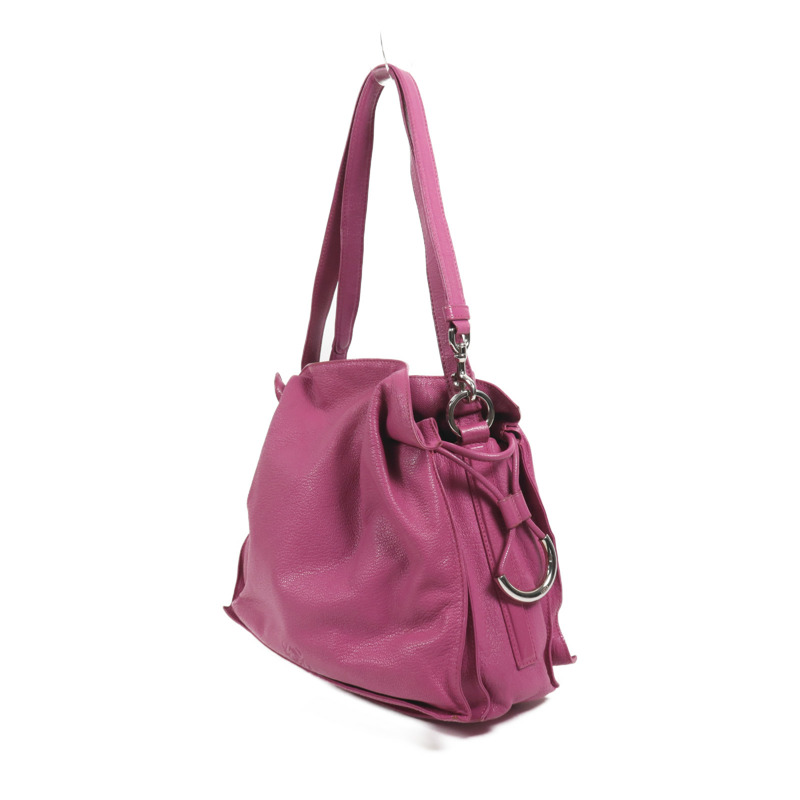 LOEWE 牛皮皮革Shoulder Bag銀扣肩背袋-2