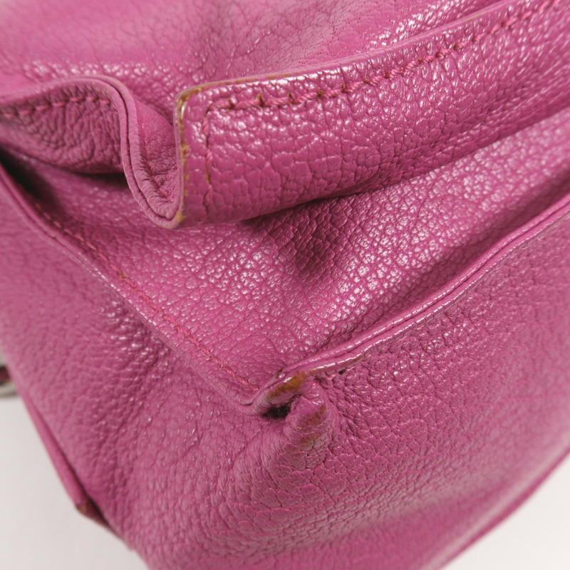 LOEWE 牛皮皮革Shoulder Bag銀扣肩背袋-8