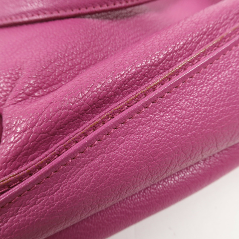 LOEWE 牛皮皮革Shoulder Bag銀扣肩背袋-16