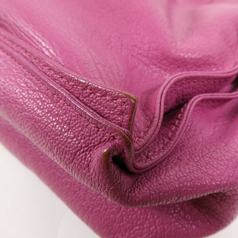 LOEWE 牛皮皮革Shoulder Bag銀扣肩背袋-17