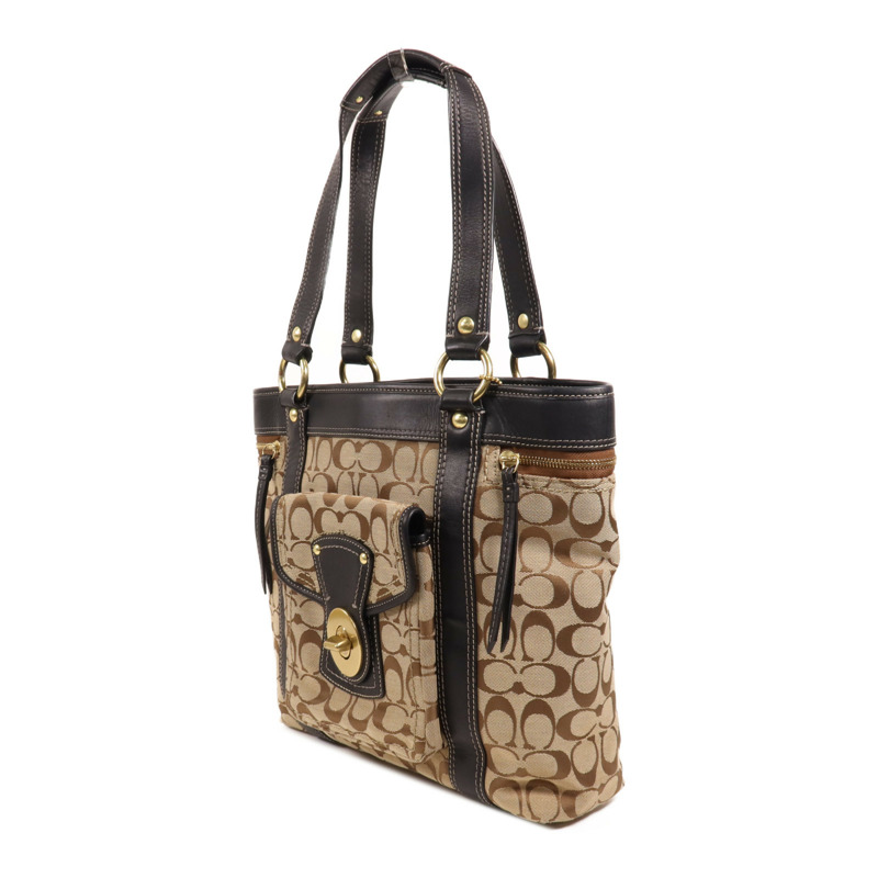 COACH 帆布Shoulder Bag金扣肩背袋-2