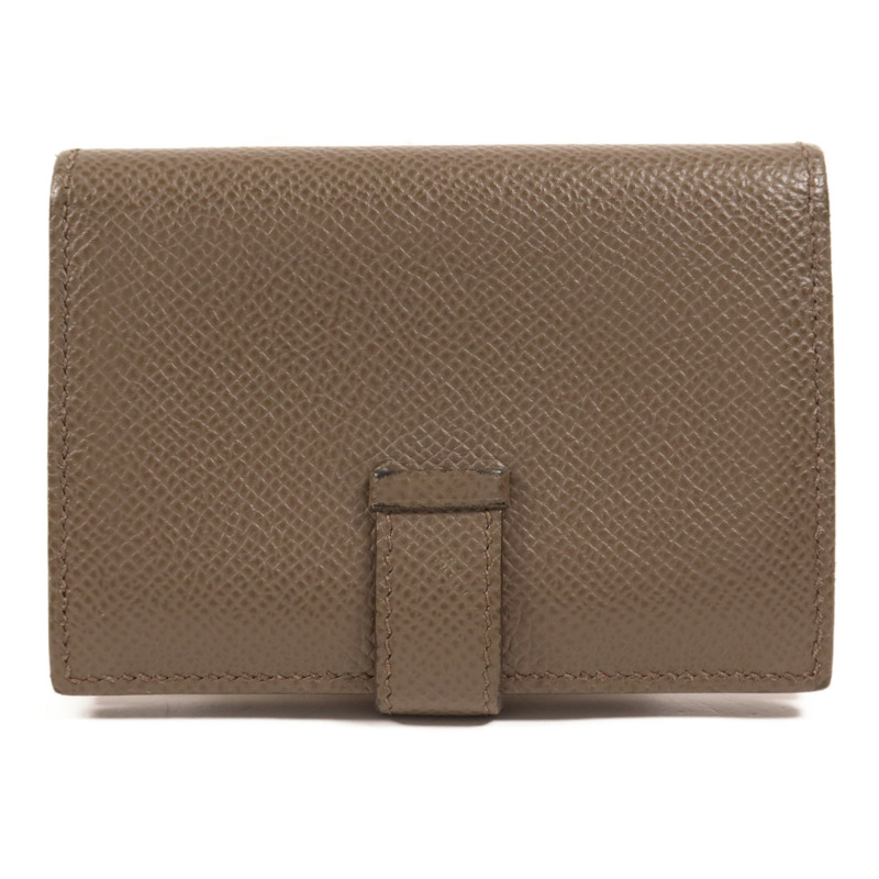 HERMES Epsom皮革Bearn Card Case金扣卡片套Etain-1