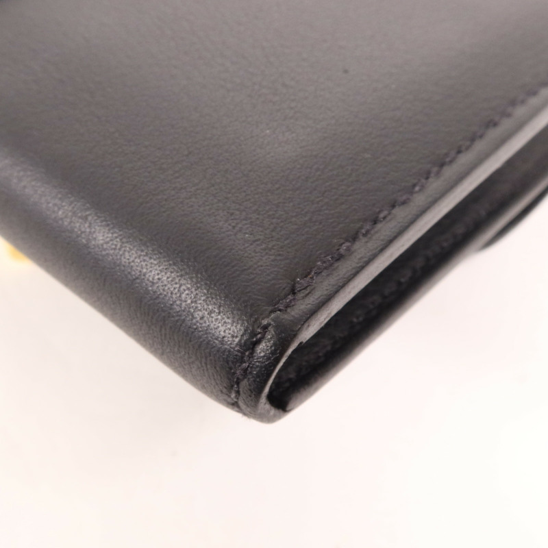 HERMES Swift皮革Glenan Compact Wallet金扣錢包-10