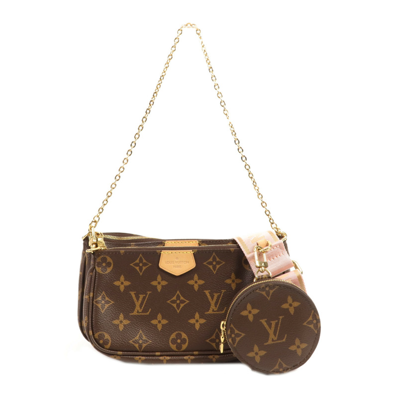 LOUIS VUITTON Monogram Multi Pochette Accessoires金扣手挽肩背兩用袋-0