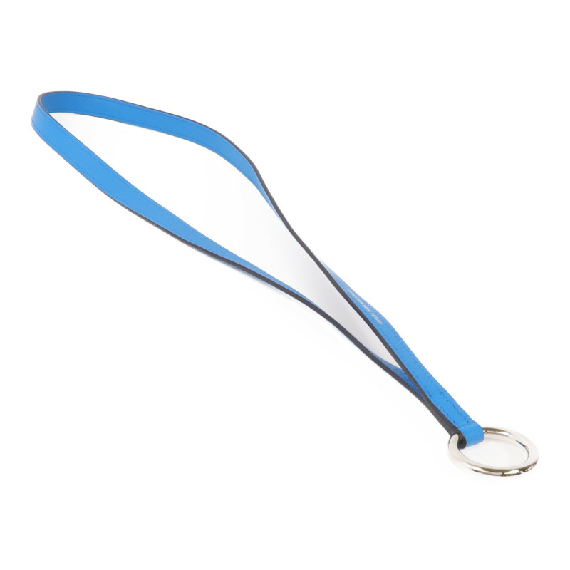 HERMES Evercolor皮革Strap銀扣掛飾 Bleu Frida-2