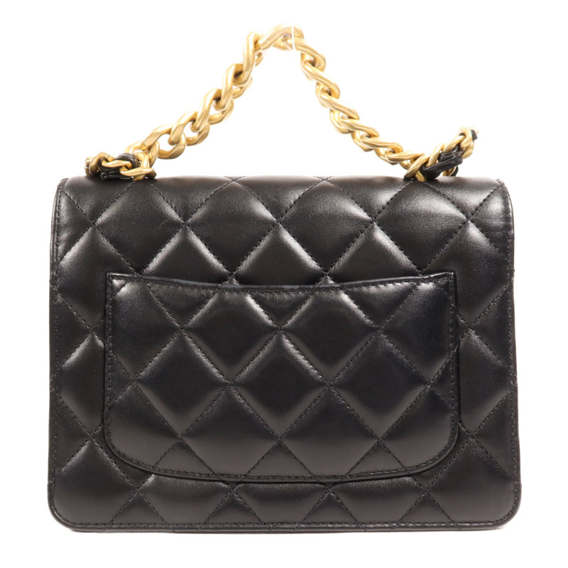 CHANEL 羊皮皮革Shoulder Bag金扣手挽肩背兩用袋-1