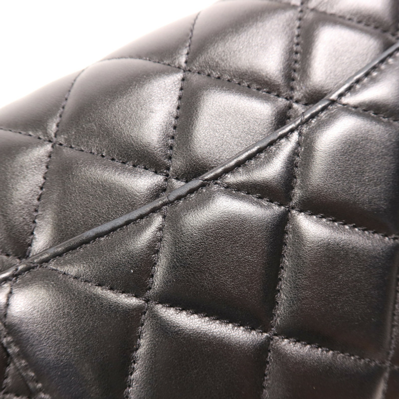 CHANEL 羊皮皮革Shoulder Bag金扣手挽肩背兩用袋-17