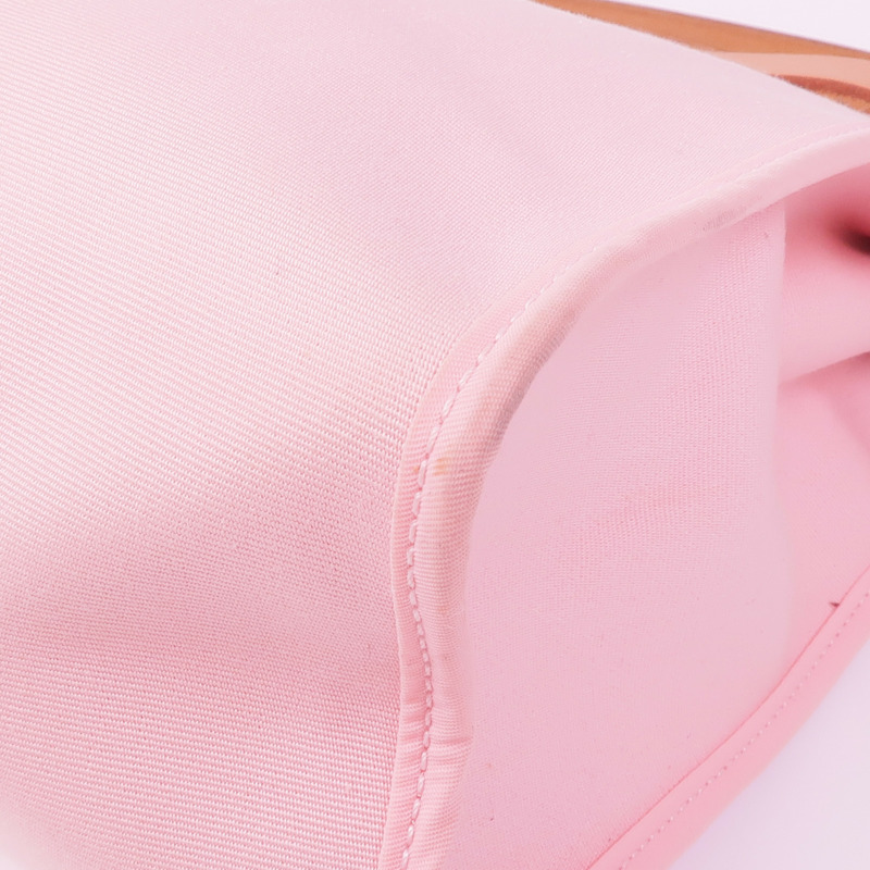 HERMES 帆布Herbag PM銀扣手挽肩背兩用袋Rose Sakura-10