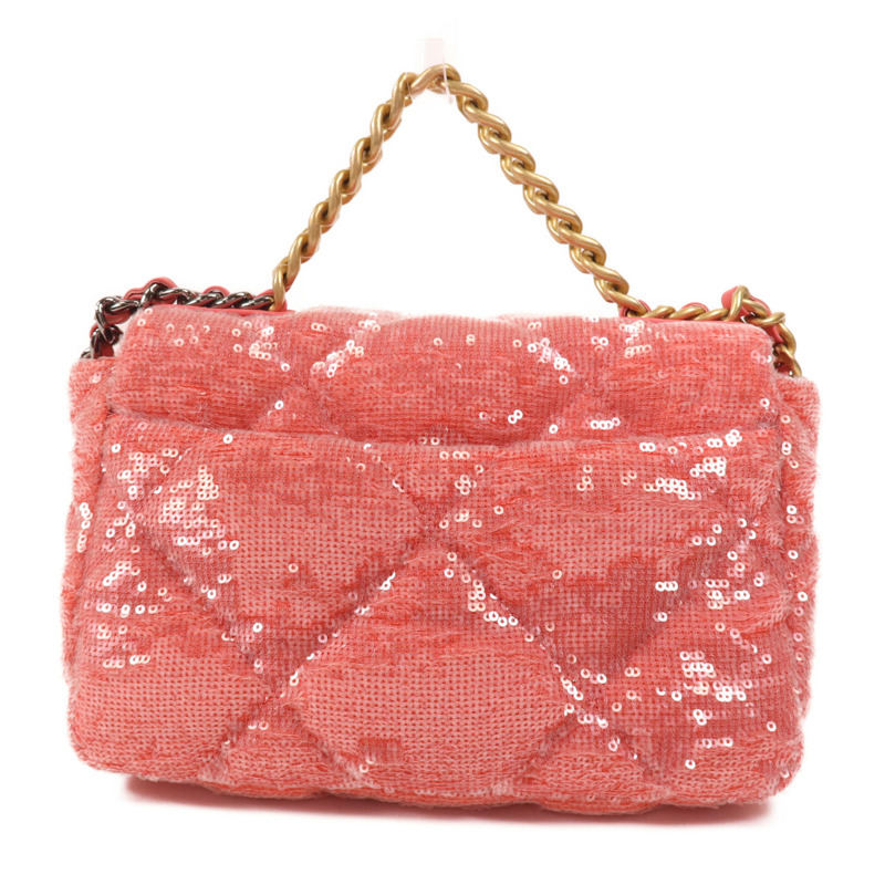 CHANEL 亮片Chanel 19 Sequin Flap Bag金扣手挽肩背兩用袋-1