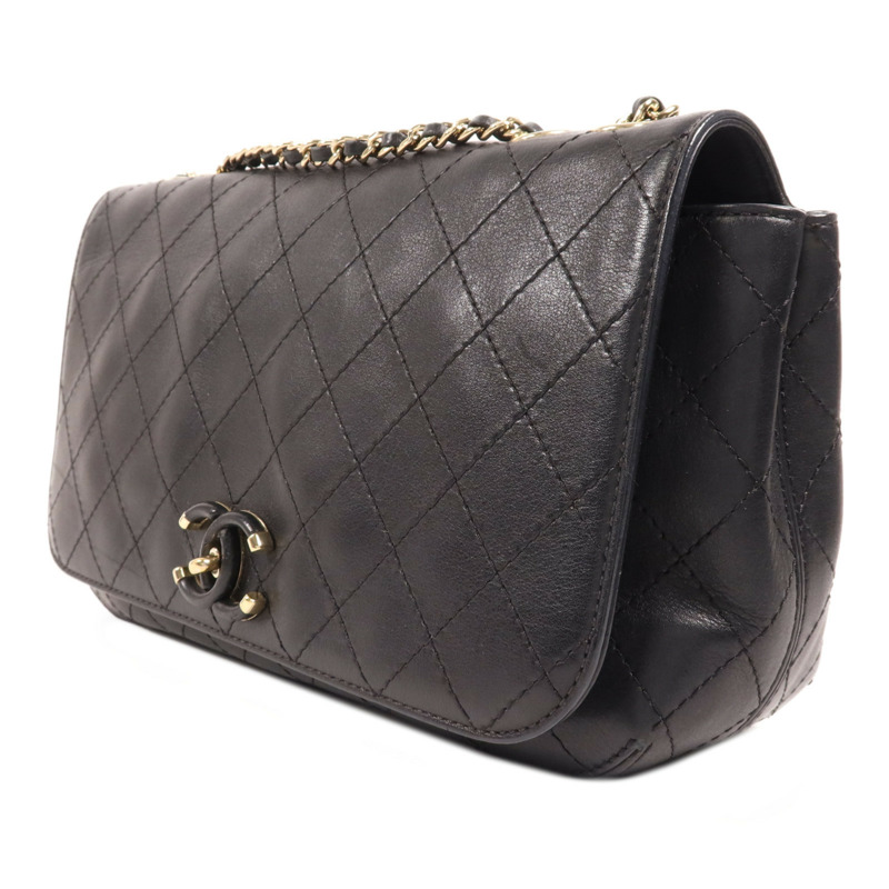 CHANEL 牛皮皮革Chain Shoulder金扣鏈帶肩背袋-2