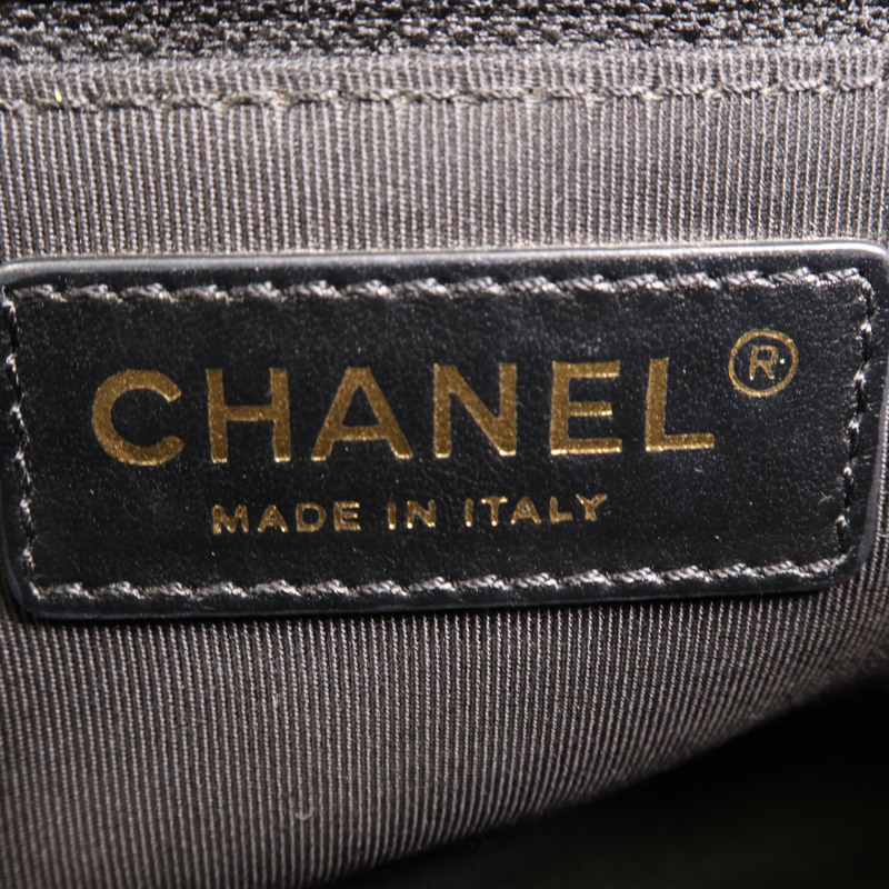 CHANEL 牛皮皮革Chain Shoulder金扣鏈帶肩背袋-5