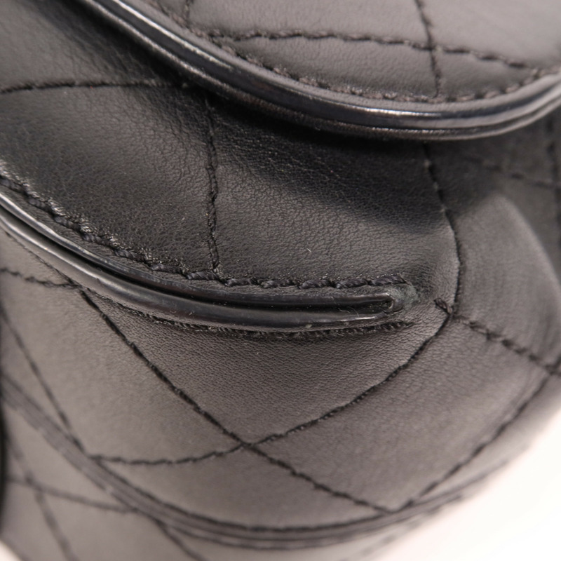 CHANEL 牛皮皮革Chain Shoulder金扣鏈帶肩背袋-10