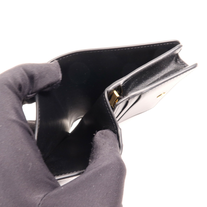 CELINE 牛皮皮革Triomphe Compact Wallet金扣錢包-4