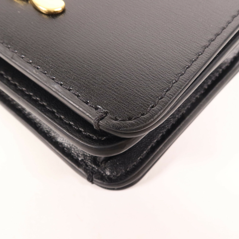 CELINE 牛皮皮革Triomphe Compact Wallet金扣錢包-9