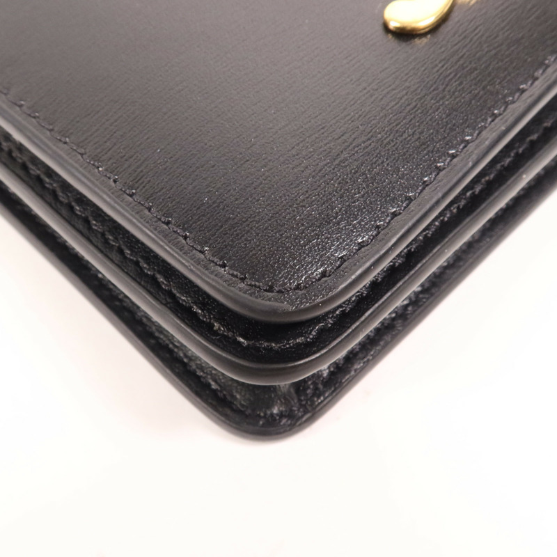 CELINE 牛皮皮革Triomphe Compact Wallet金扣錢包-10