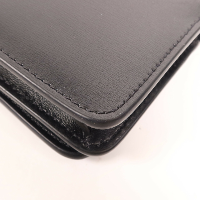 CELINE 牛皮皮革Triomphe Compact Wallet金扣錢包-11