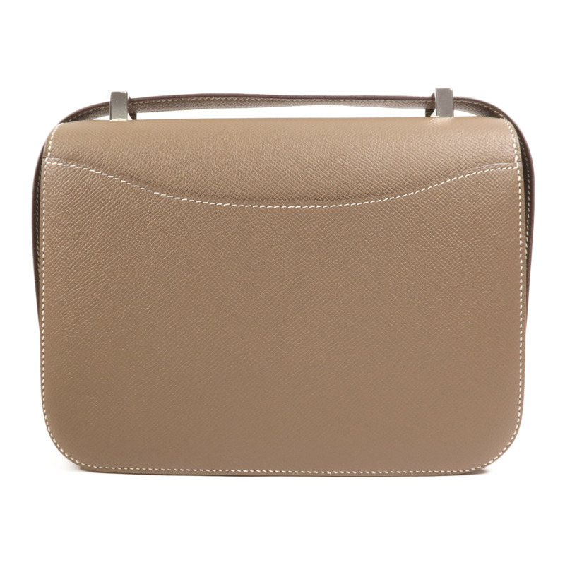 HERMES Epsom皮革Constance 24銀扣肩背袋Etoupe-1