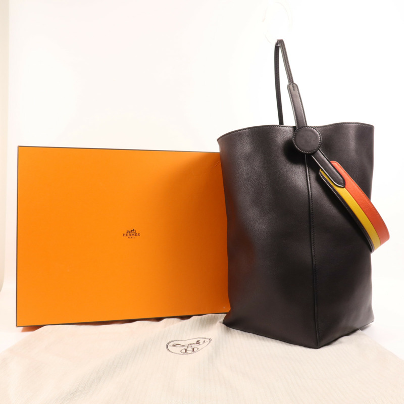 HERMES Evercolor皮革Licol 19手挽肩背兩用袋Noir-17