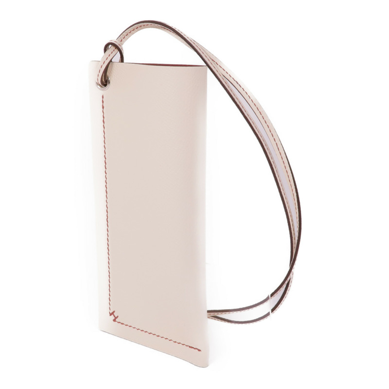 HERMES Epsom皮革H Sellier Glasses Case銀扣眼鏡盒Craie-2