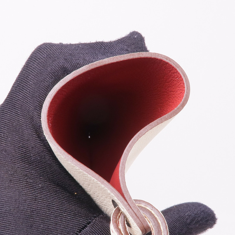 HERMES Epsom皮革H Sellier Glasses Case銀扣眼鏡盒Craie-4