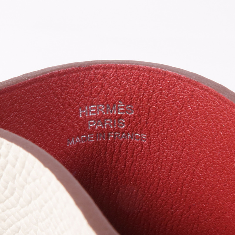 HERMES Epsom皮革H Sellier Glasses Case銀扣眼鏡盒Craie-5