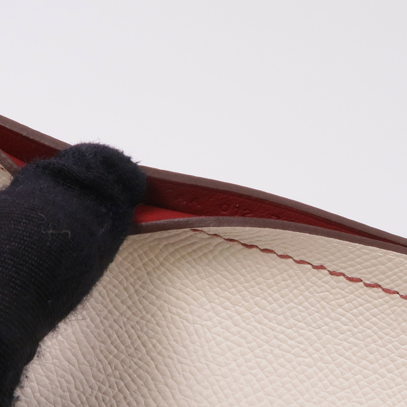 HERMES Epsom皮革H Sellier Glasses Case銀扣眼鏡盒Craie-7