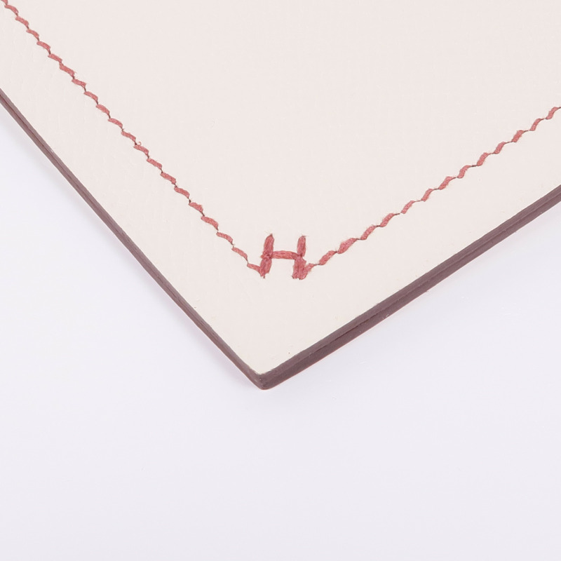 HERMES Epsom皮革H Sellier Glasses Case銀扣眼鏡盒Craie-11