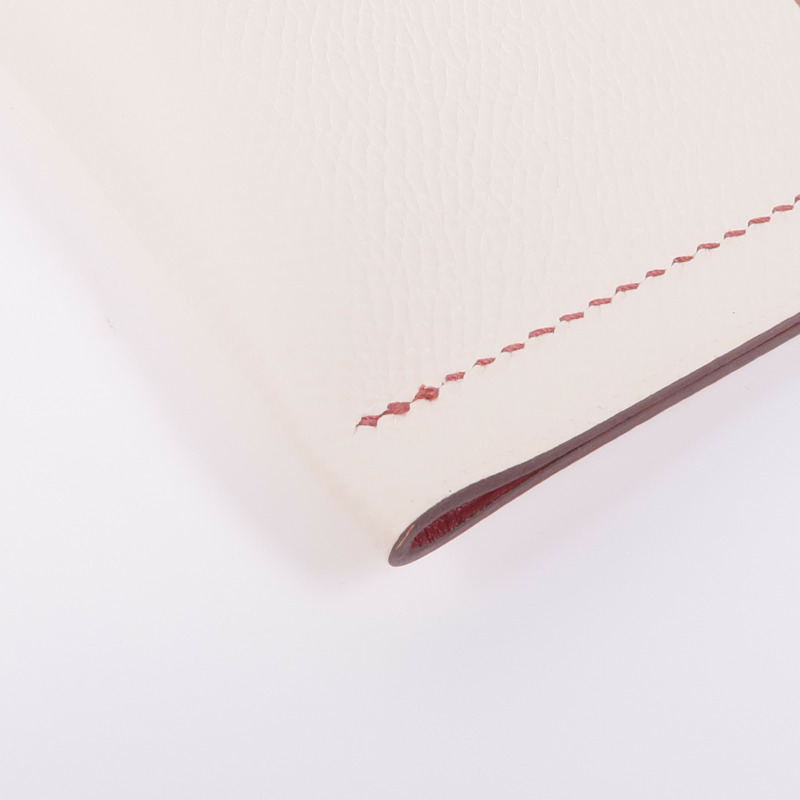 HERMES Epsom皮革H Sellier Glasses Case銀扣眼鏡盒Craie-13