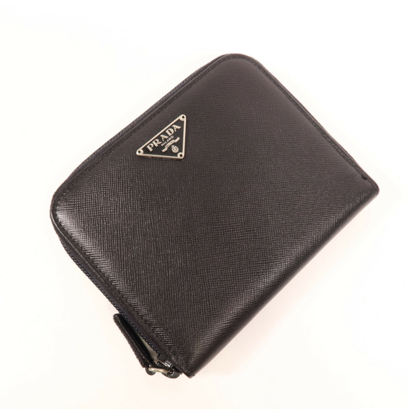 PRADA 牛皮皮革Zipped Wallet銀扣錢包-2