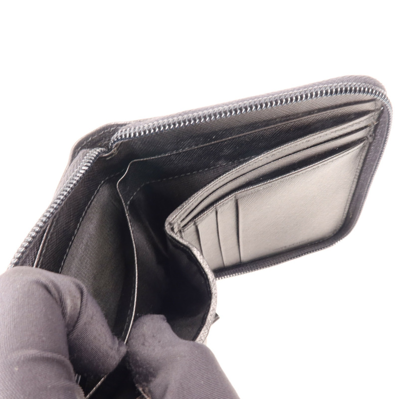 PRADA 牛皮皮革Zipped Wallet銀扣錢包-5