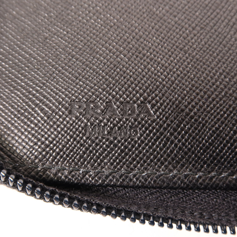 PRADA 牛皮皮革Zipped Wallet銀扣錢包-6