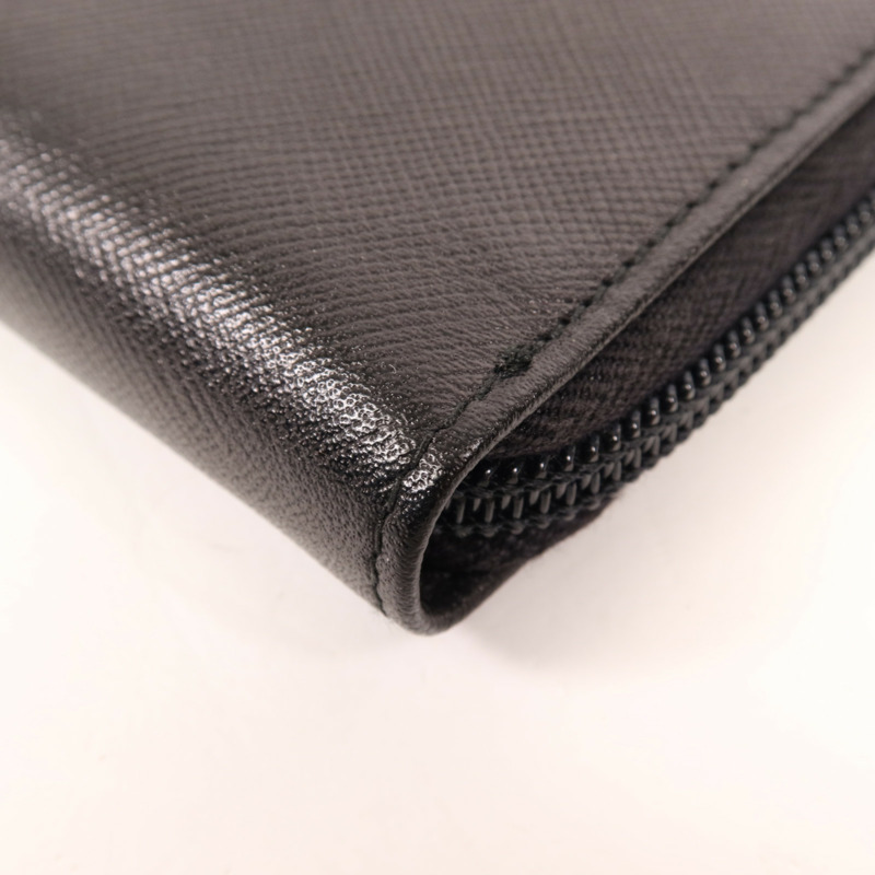 PRADA 牛皮皮革Zipped Wallet銀扣錢包-11