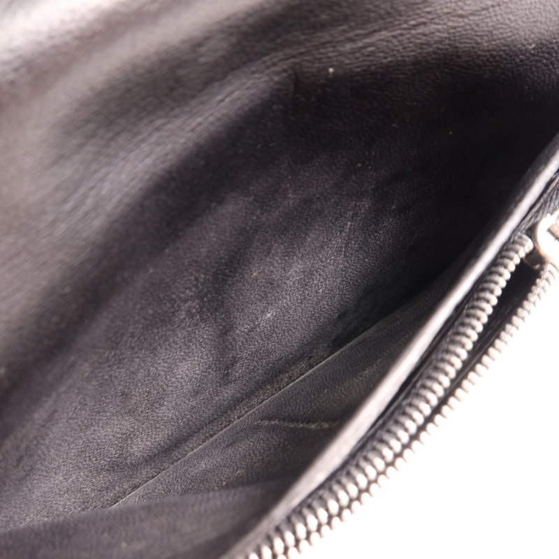 HERMES Togo皮革Dogon Compact銀扣錢包Noir-13