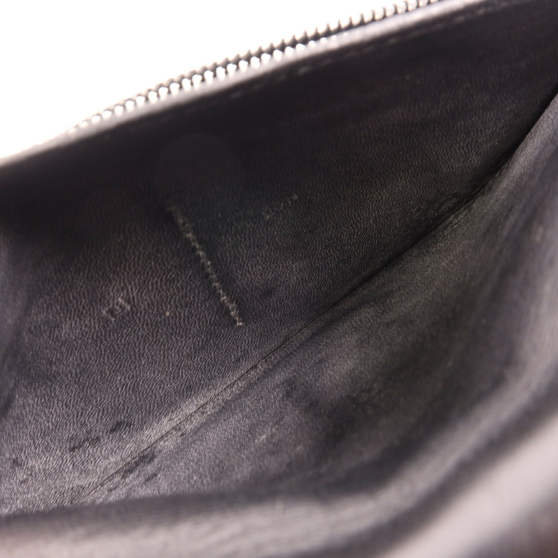 HERMES Togo皮革Dogon Compact銀扣錢包Noir-14