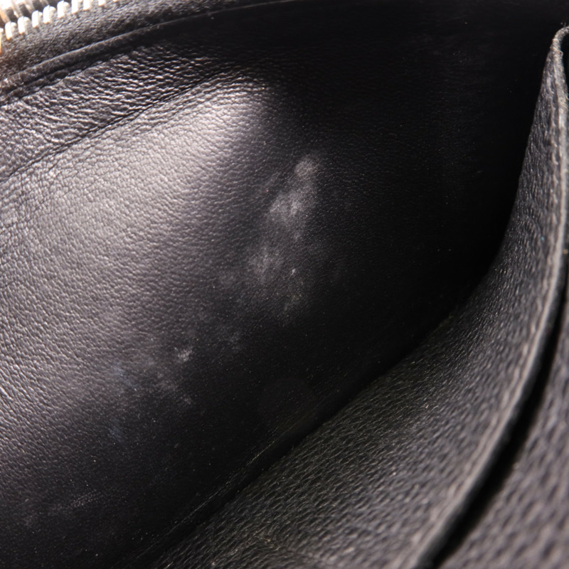 HERMES Togo皮革Dogon Compact銀扣錢包Noir-15