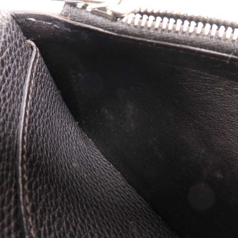 HERMES Togo皮革Dogon Compact銀扣錢包Noir-17