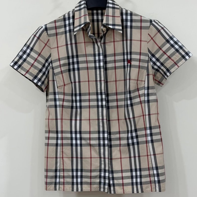 Burberry 倫敦 米格經典色戰馬刺繡短袖襯衫-0