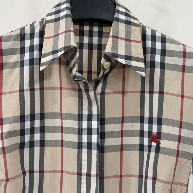 Burberry 倫敦 米格經典色戰馬刺繡短袖襯衫-4