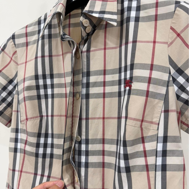 Burberry 倫敦 米格經典色戰馬刺繡短袖襯衫-5