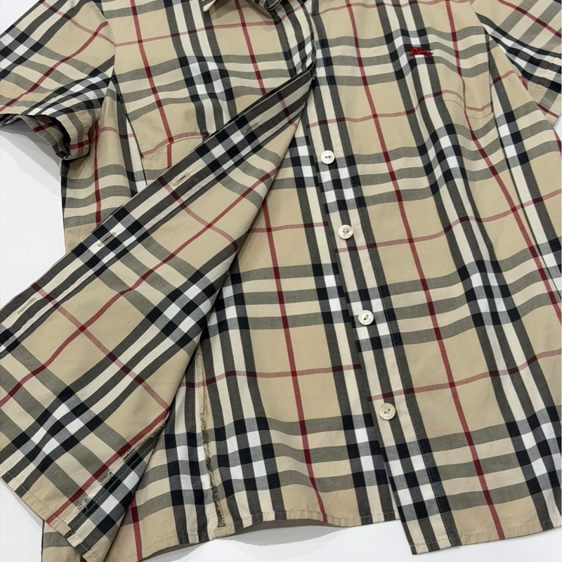 Burberry 倫敦 米格經典色戰馬刺繡短袖襯衫-7