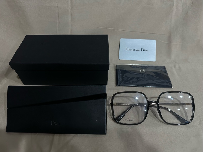 周揚青 同款 Dior Stellaire 深灰色 平光 光學 眼鏡  (無度數片)-0