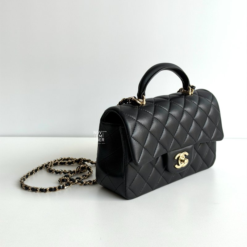 閒置新✨ 全配有購證🙌🏻 Chanel 香奈兒 Mini CF Handle 黑色金釦-2