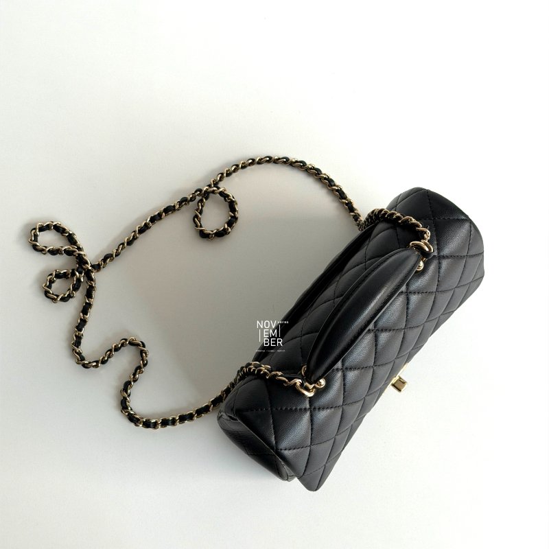 閒置新✨ 全配有購證🙌🏻 Chanel 香奈兒 Mini CF Handle 黑色金釦-3