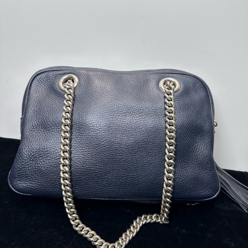 Gucci古馳黑藍色soho相機包 肩背包-3