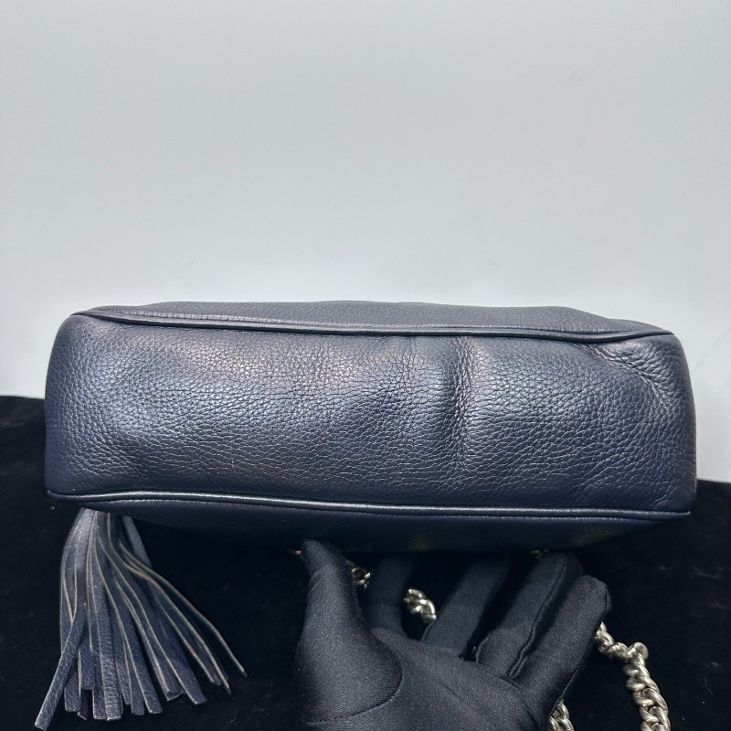 Gucci古馳黑藍色soho相機包 肩背包-6