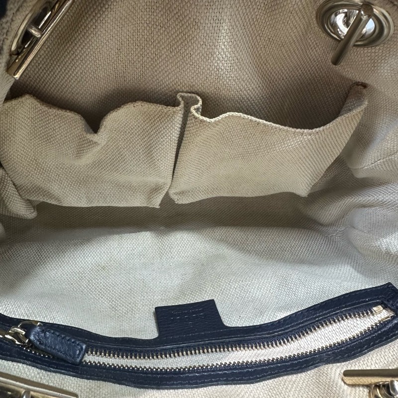 Gucci古馳黑藍色soho相機包 肩背包-8